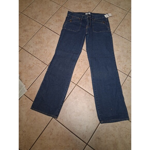 New OLD NAVY ULTRA BLUE Straight Leg Front Pockets Vintage Y2k Jeans size 4 - Picture 1 of 7